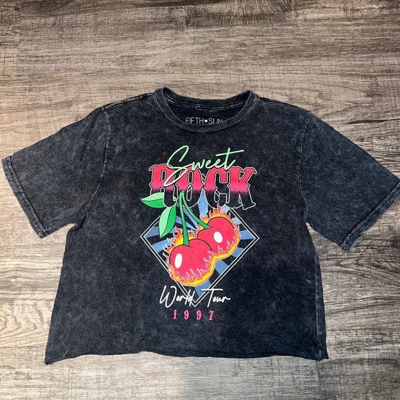 Fifth sun cropped top graphic tee womens M - Picture 1 of 3